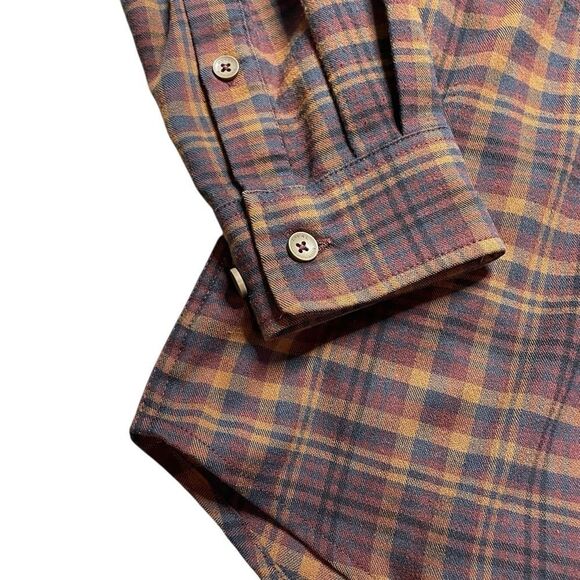 ROYAL ROBBINS Long Sleeve Plaid Flannel Shirt Brown Size Medium - Picture 4 of 5